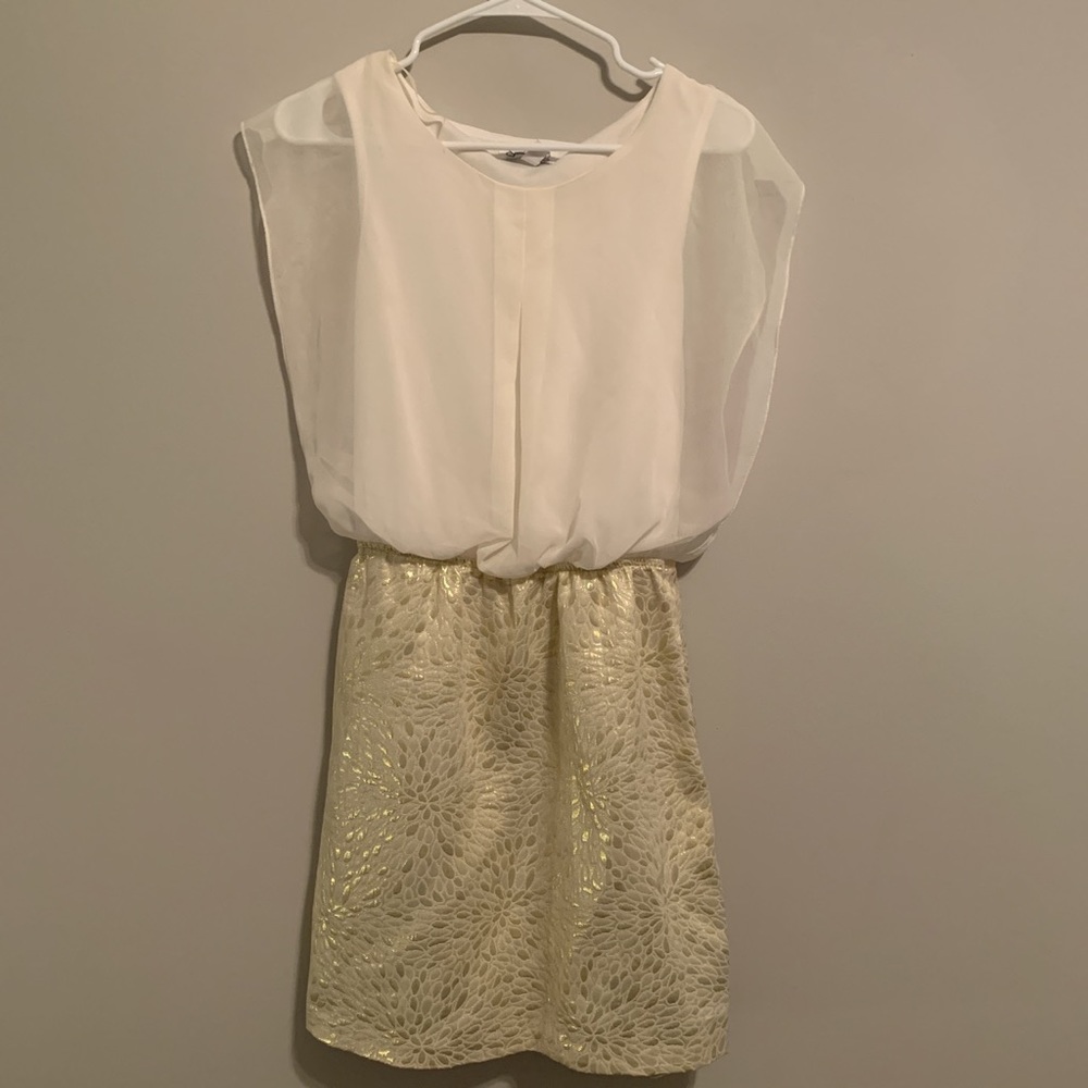 Gold mini dress